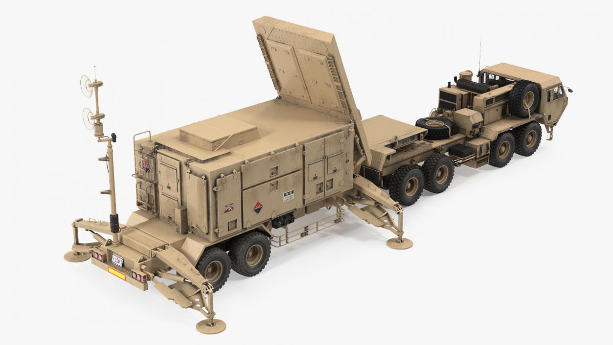 3D model HEMTT M985 with Patriot AN MPQ53 Radar Desert