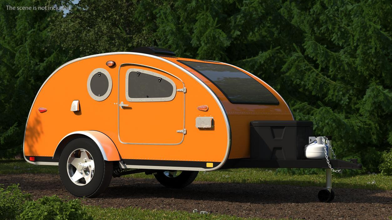 3D model Teardrop Camping Trailer Simple Interior