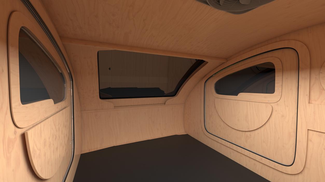 3D model Teardrop Camping Trailer Simple Interior