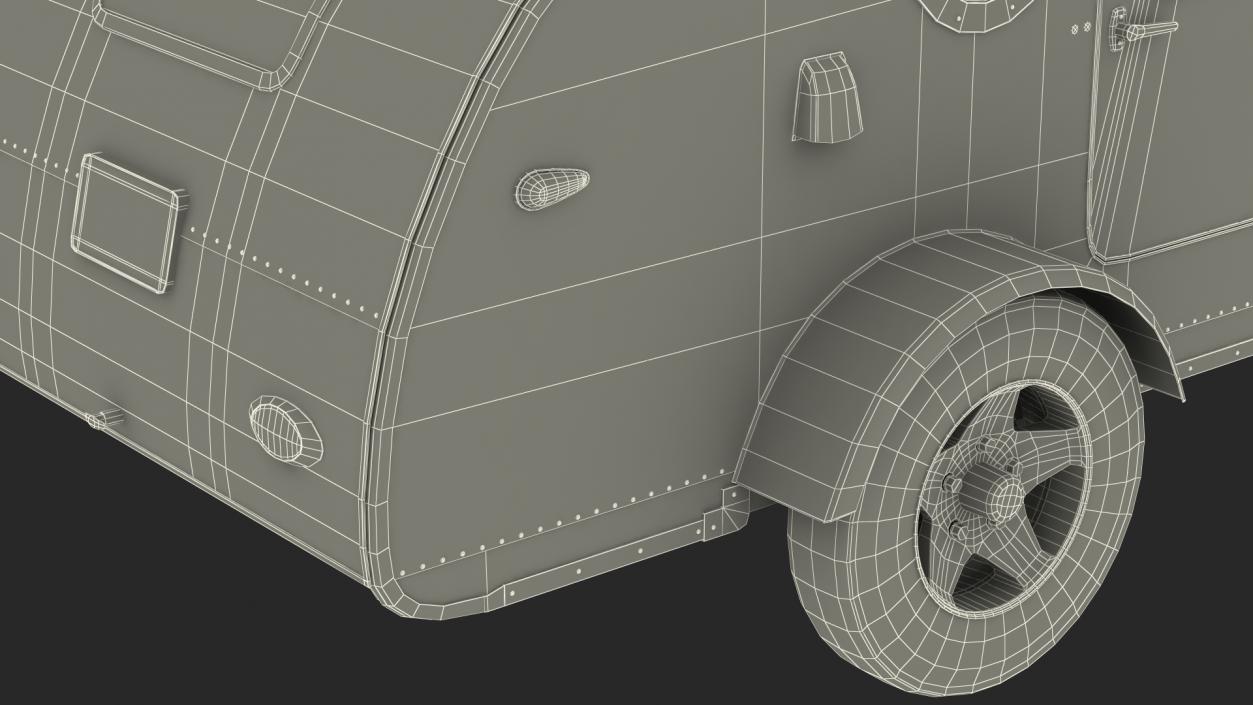 3D model Teardrop Camping Trailer Simple Interior