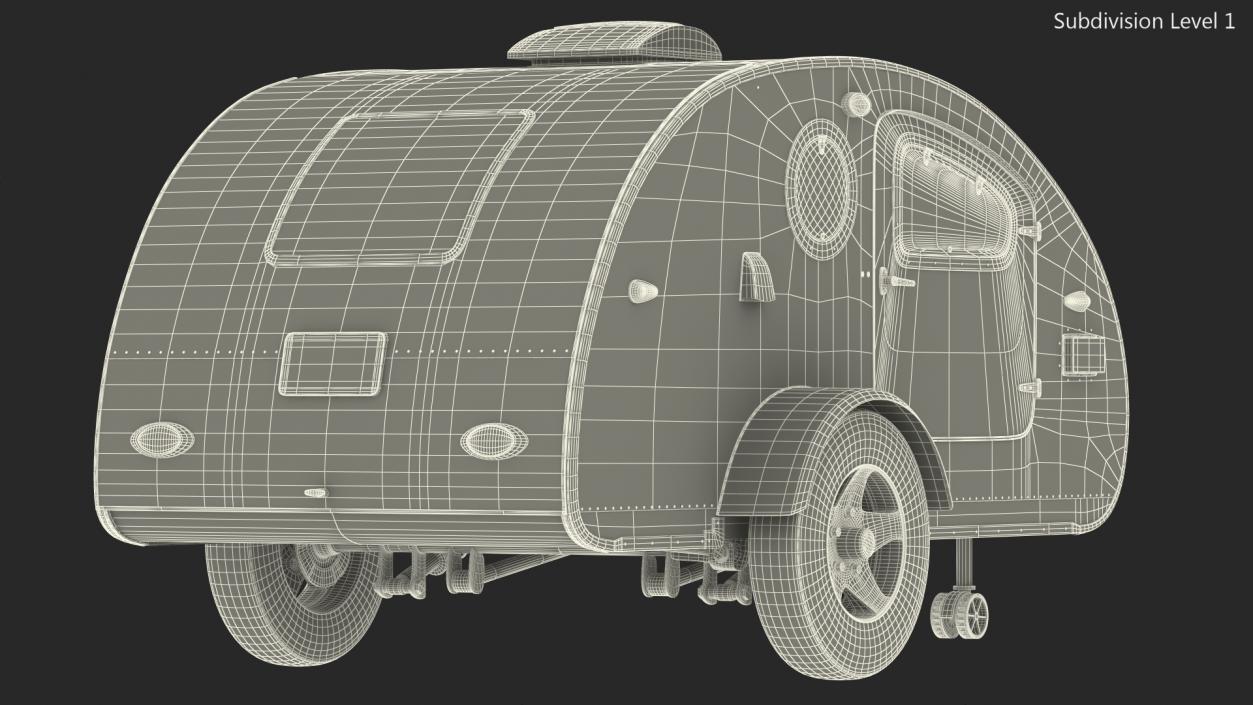 3D model Teardrop Camping Trailer Simple Interior