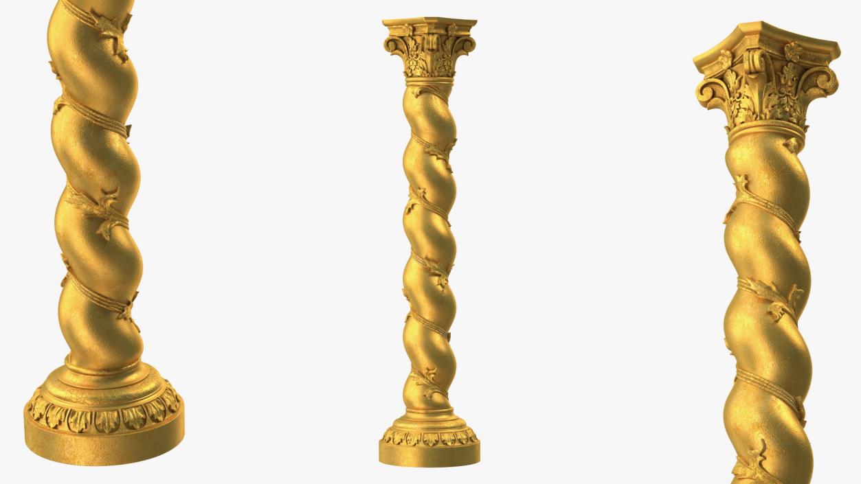 Baroque Twisted Column 3D