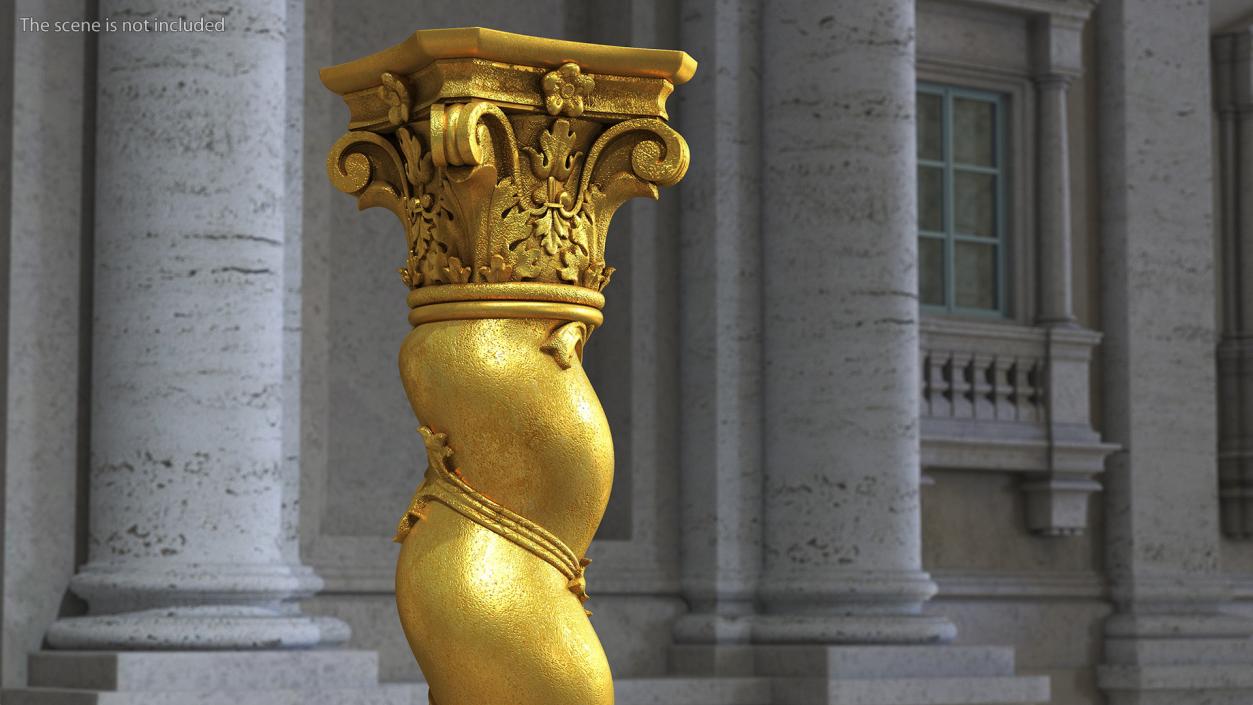 Baroque Twisted Column 3D