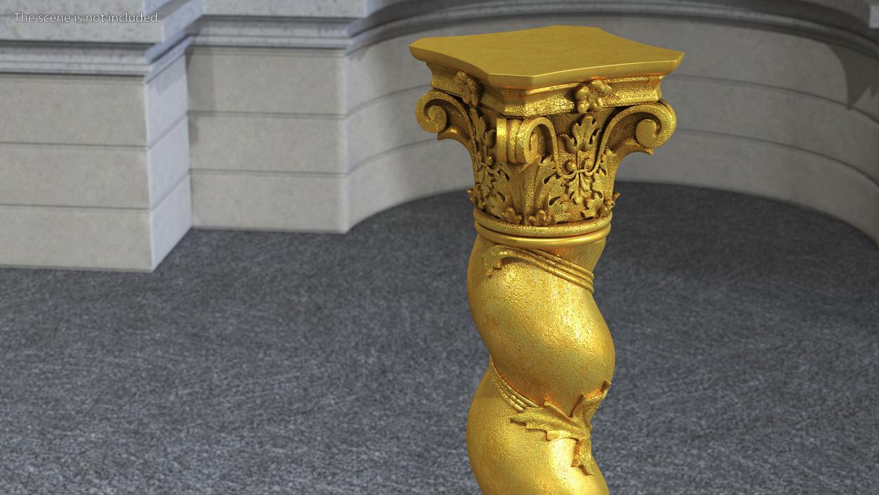 Baroque Twisted Column 3D