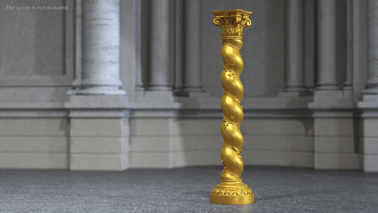 Baroque Twisted Column 3D