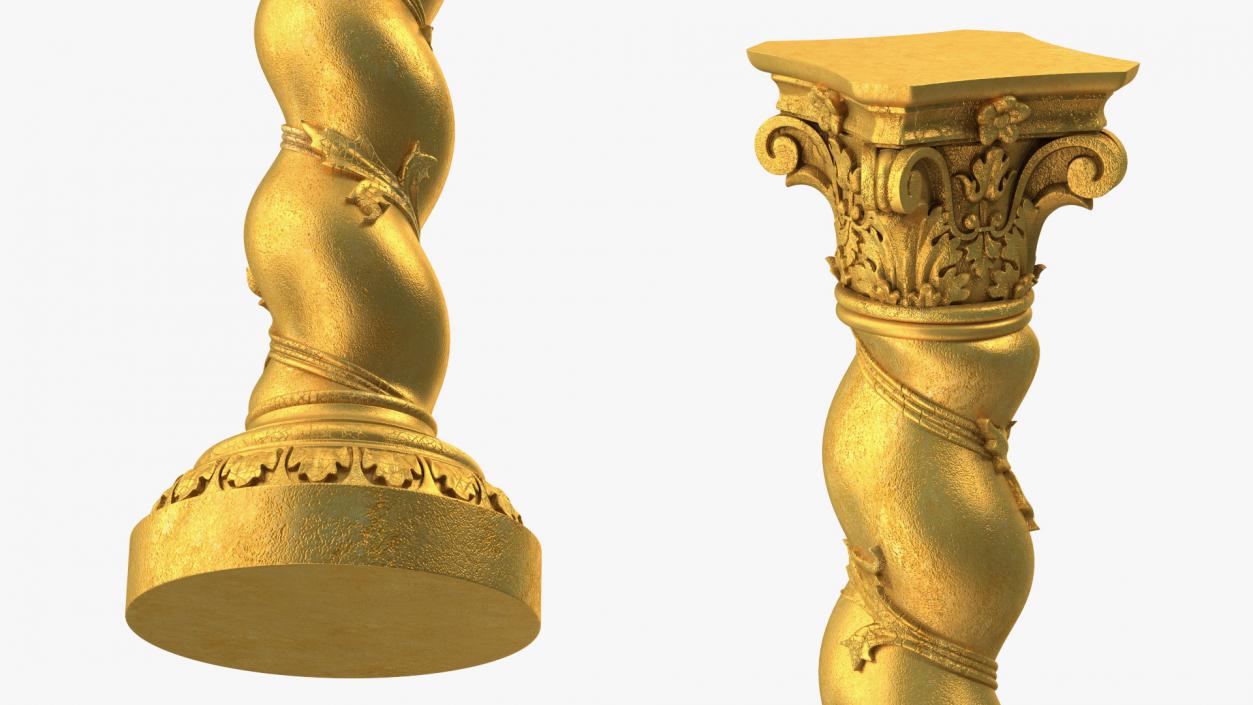 Baroque Twisted Column 3D