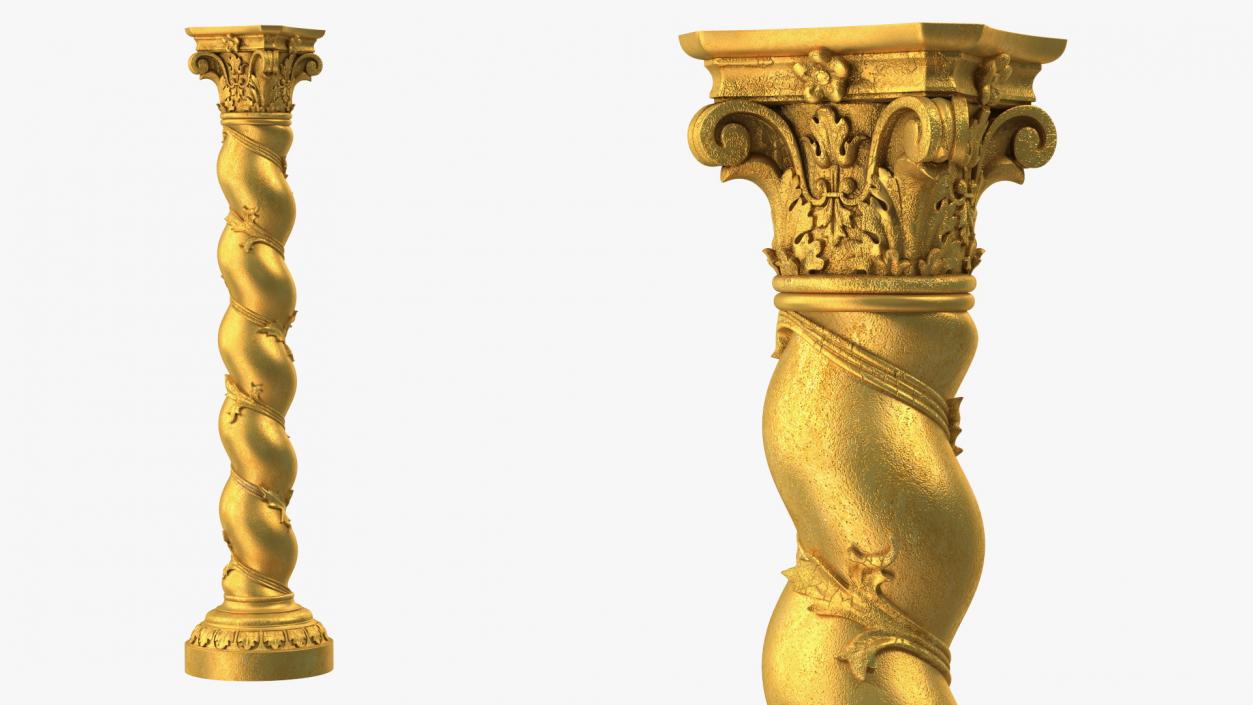 Baroque Twisted Column 3D