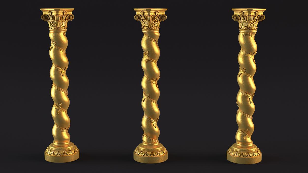 Baroque Twisted Column 3D