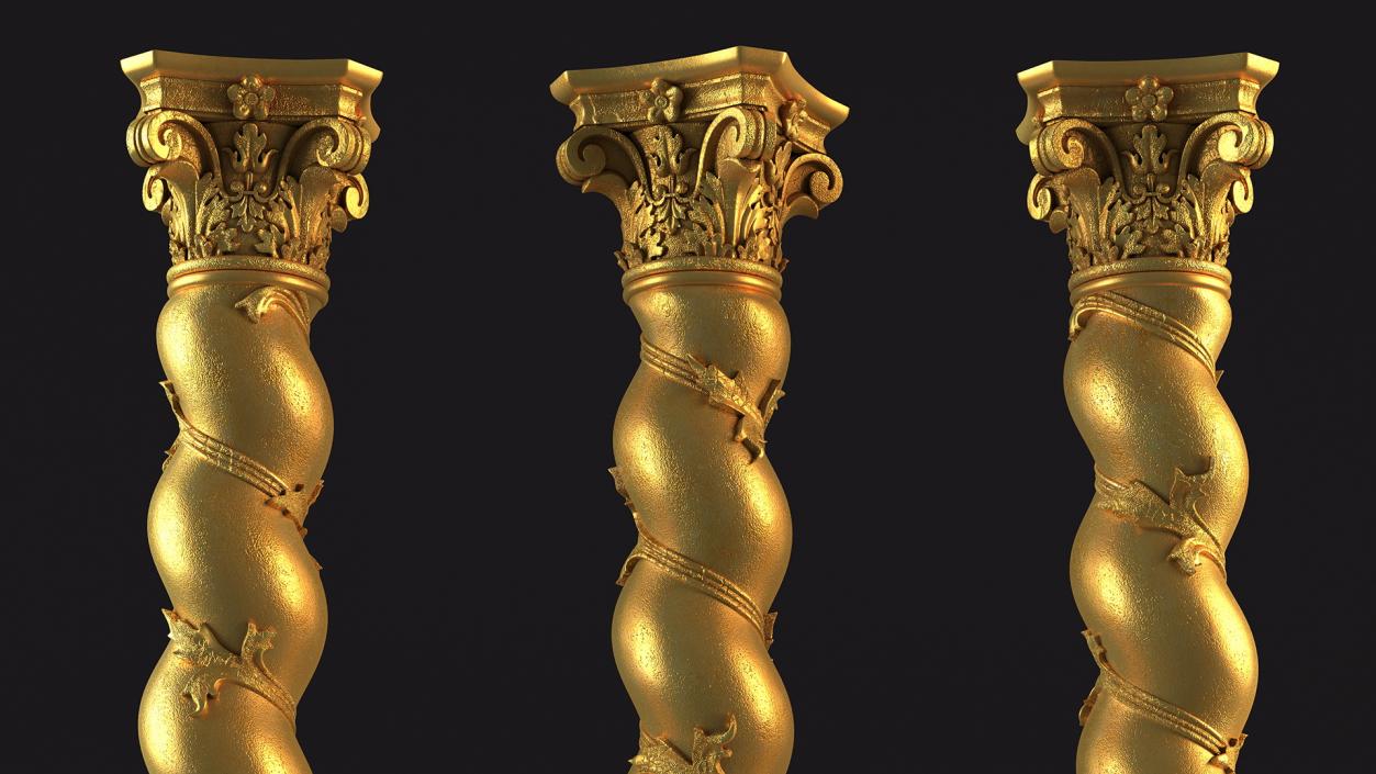 Baroque Twisted Column 3D