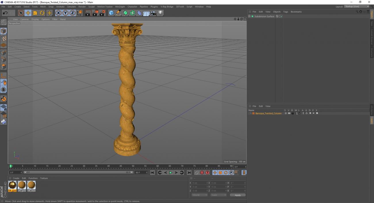 Baroque Twisted Column 3D