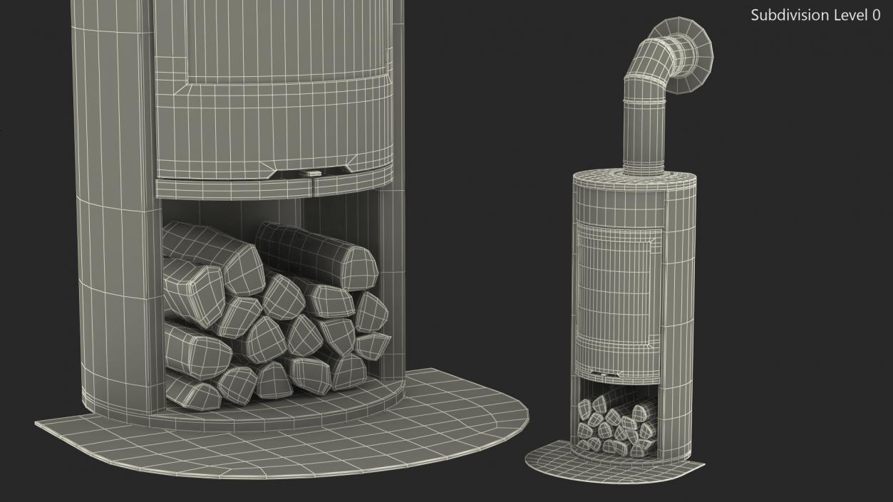 Wood Burning Stove Wall Venting Generic 3D model