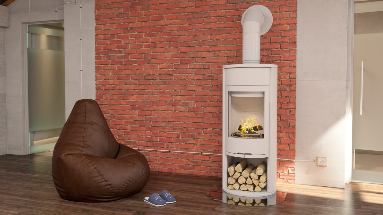 Wood Burning Stove Wall Venting Generic 3D model