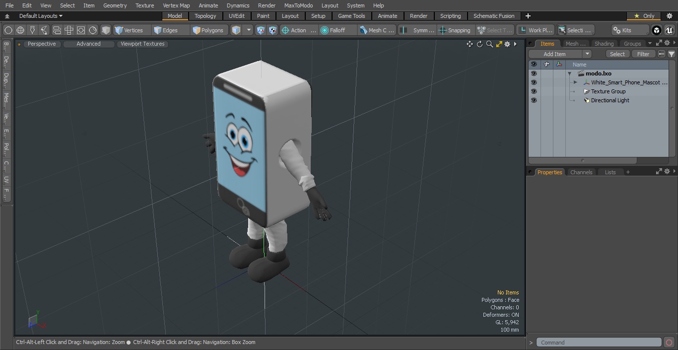 3D White Smart Phone Mascot A-pose