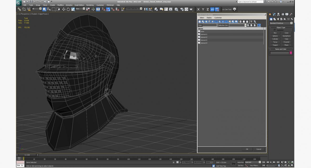 Armet Closed Helmet 3D model