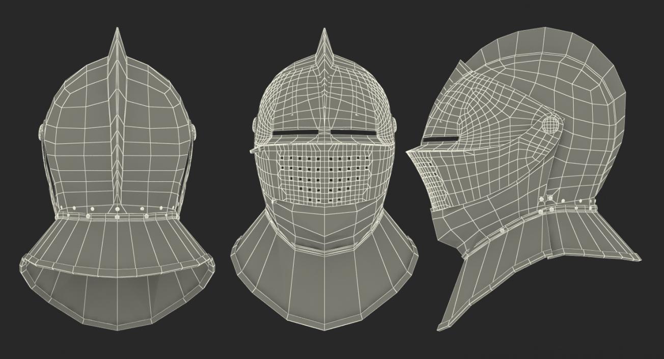 Armet Closed Helmet 3D model