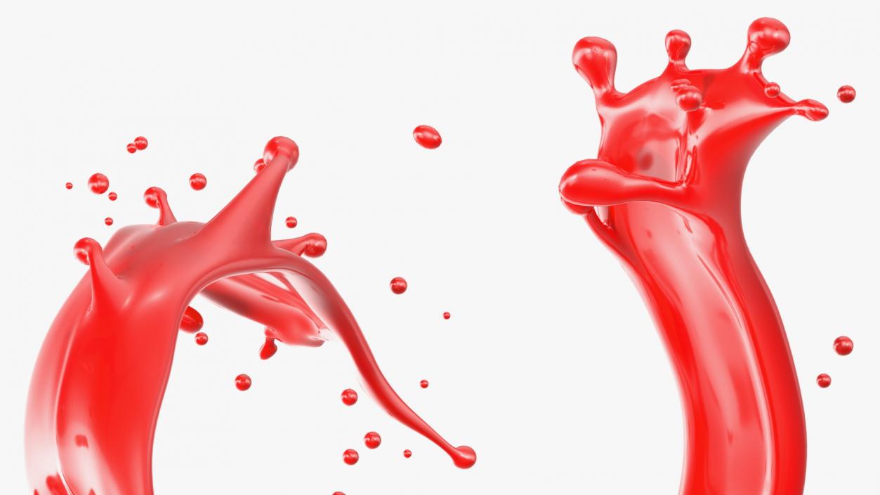 Red Liquid Splash Spiral 3D model