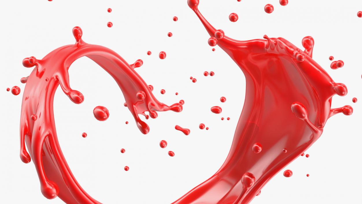 Red Liquid Splash Spiral 3D model