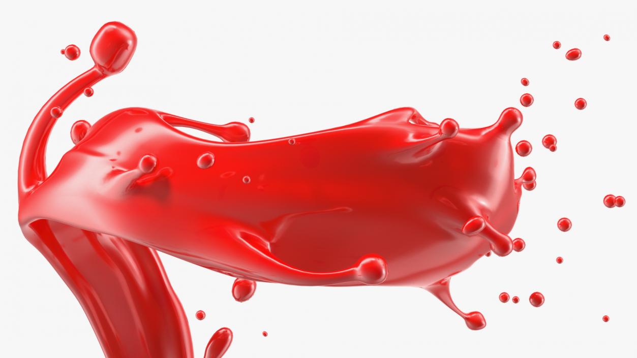 Red Liquid Splash Spiral 3D model