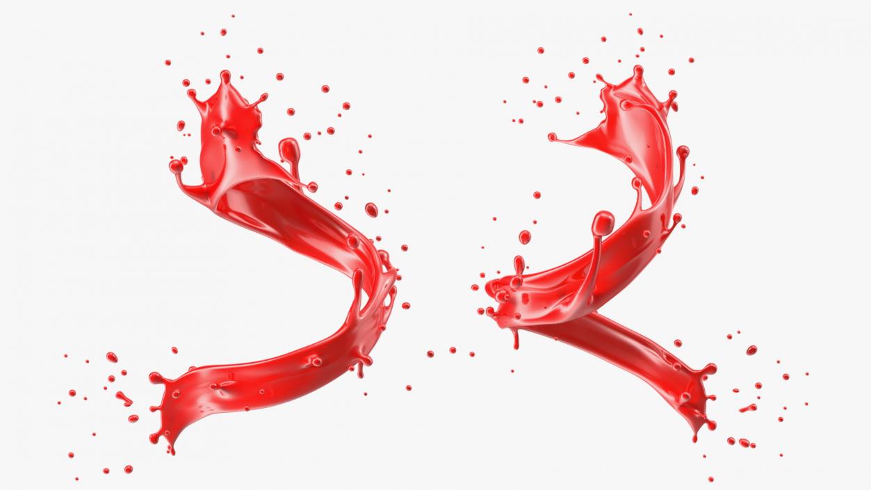 Red Liquid Splash Spiral 3D model