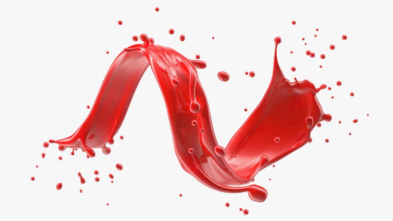 Red Liquid Splash Spiral 3D model