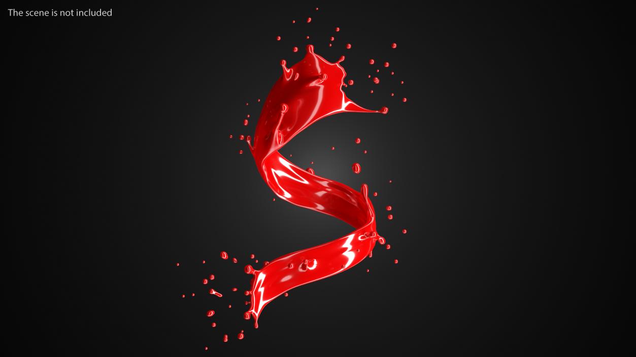 Red Liquid Splash Spiral 3D model