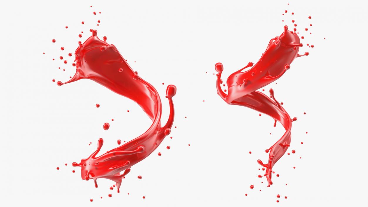 Red Liquid Splash Spiral 3D model