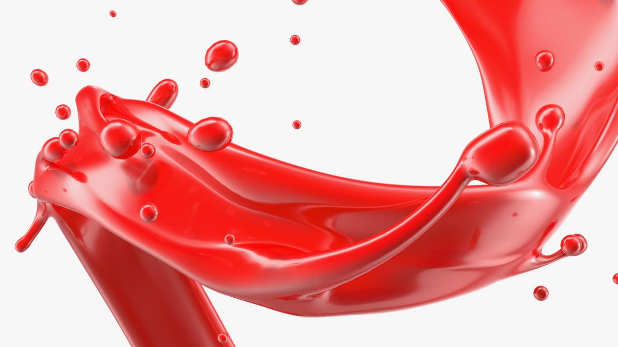 Red Liquid Splash Spiral 3D model