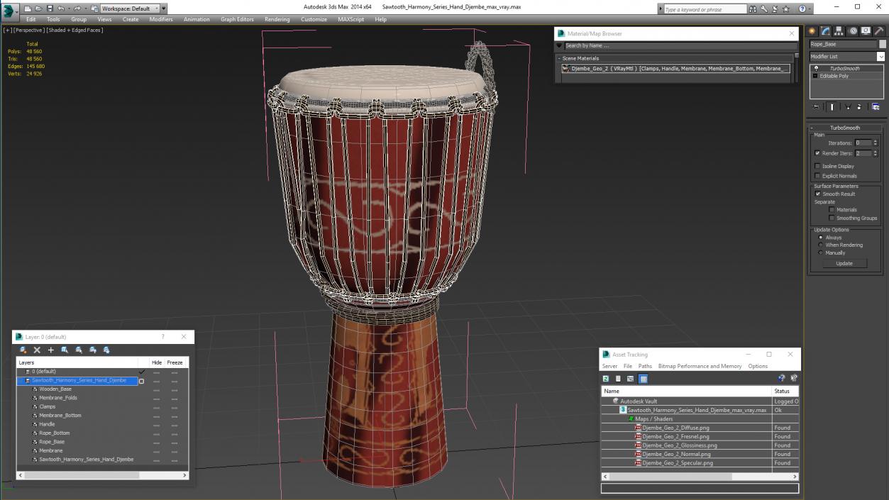 3D model Sawtooth Harmony Series Hand Djembe