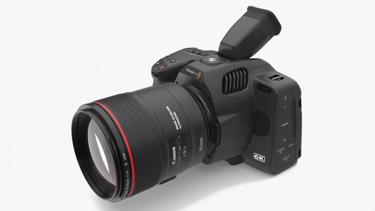 3D Cinema Camera Blackmagic Design 6K Pro with Lens model