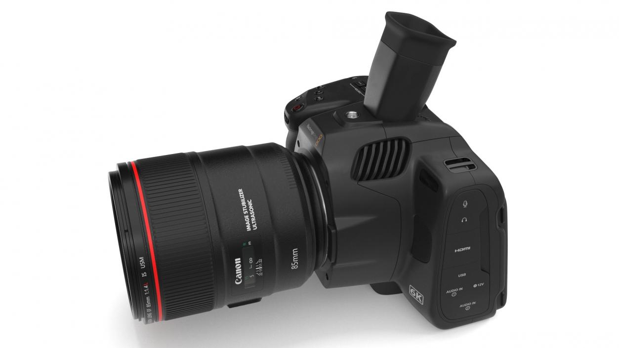 3D Cinema Camera Blackmagic Design 6K Pro with Lens model