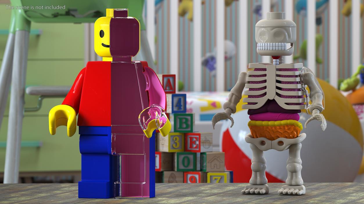 3D Anatomical LEGO Man Transparent