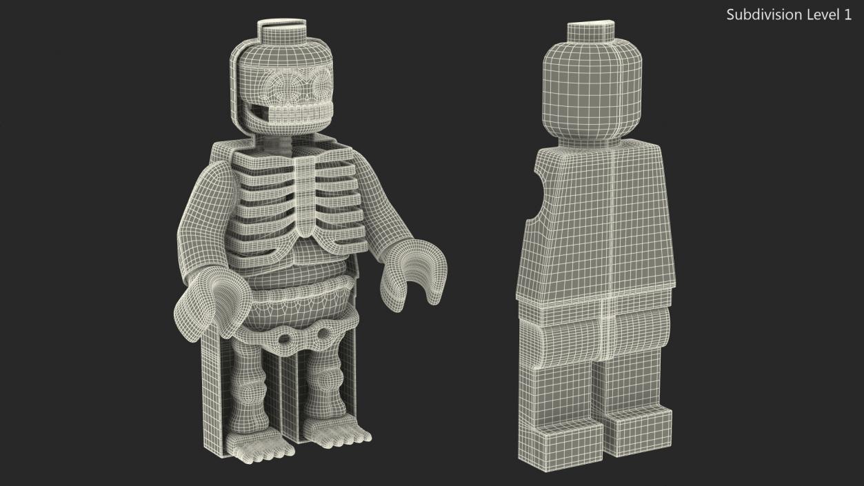 3D Anatomical LEGO Man Transparent