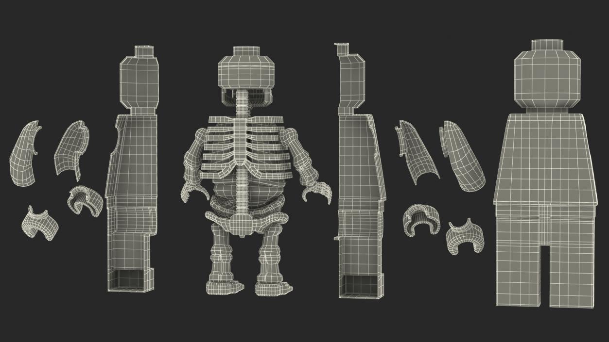 3D Anatomical LEGO Man Transparent