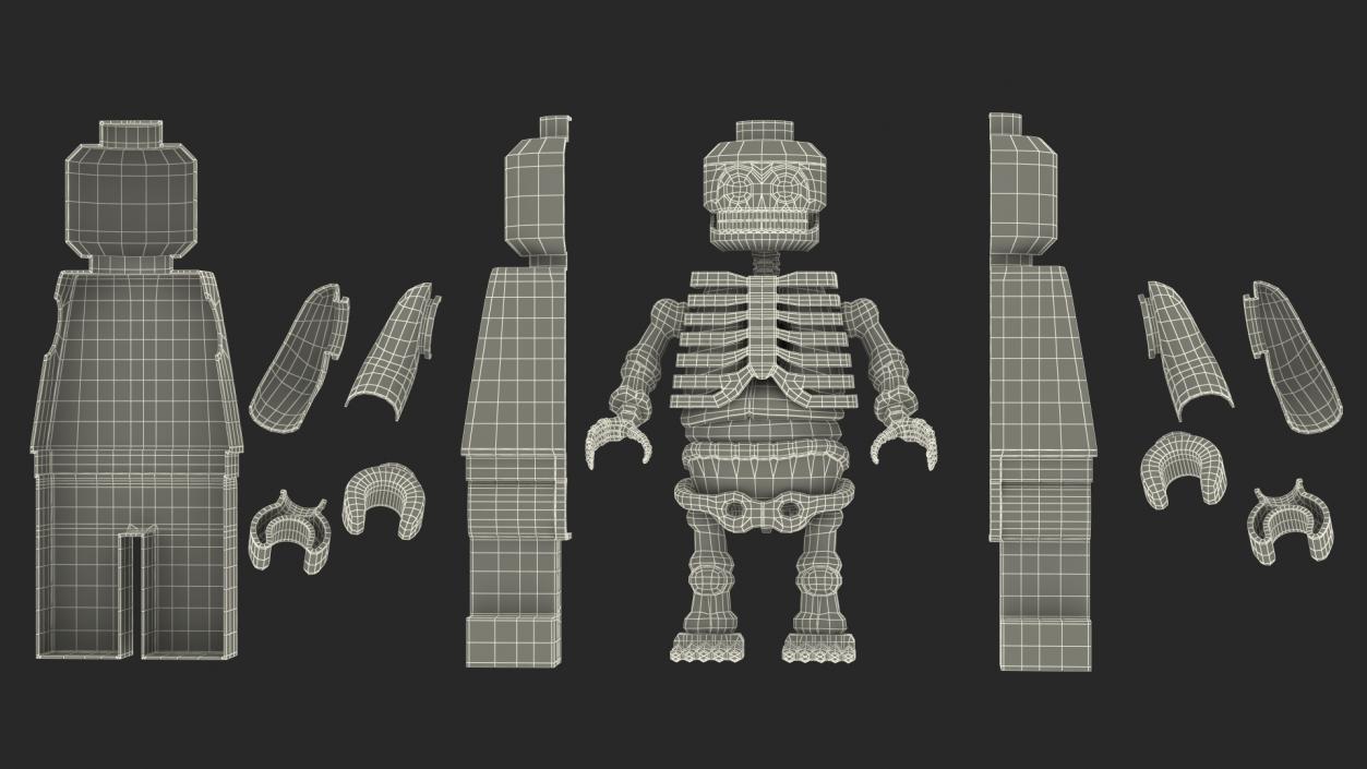 3D Anatomical LEGO Man Transparent