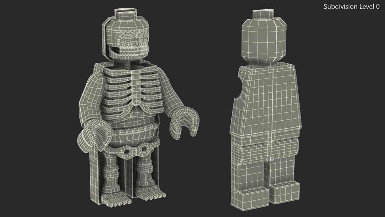 3D Anatomical LEGO Man Transparent