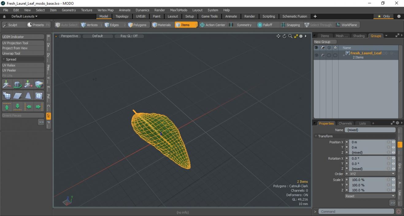 Fresh Laurel Leaf 3D