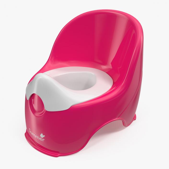 3D Red Plastic Kids Toilet model