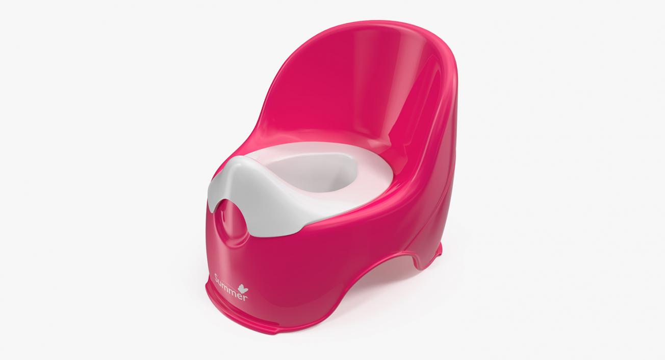 3D Red Plastic Kids Toilet model