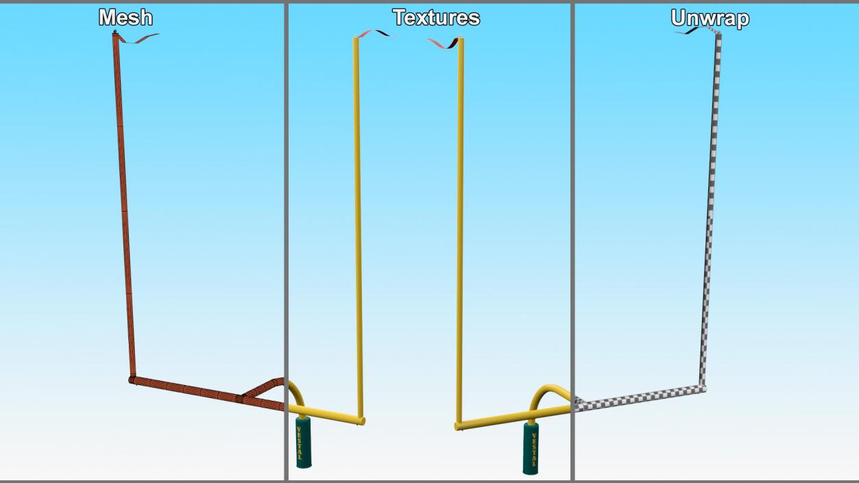 3D American Football Goal Posts model