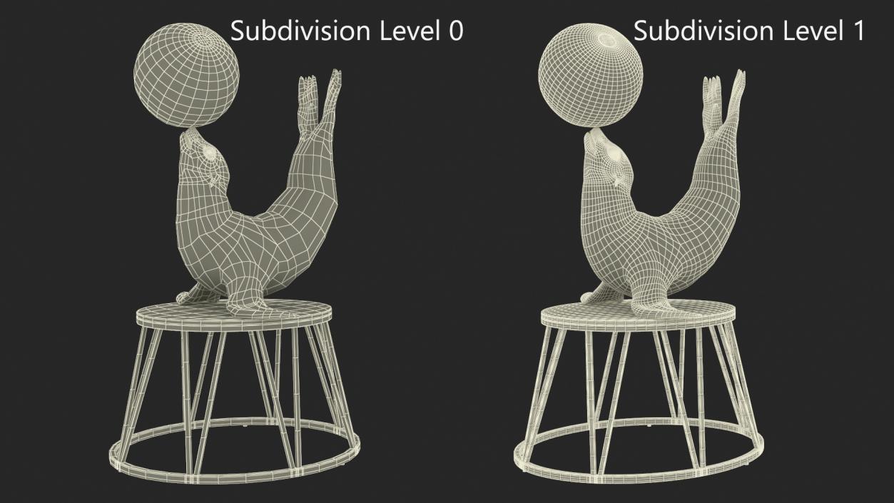 Seal on a Circus Stand 3D