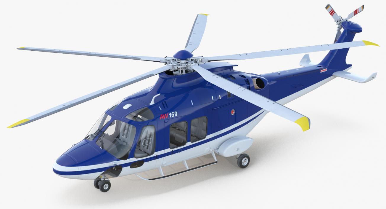 Rigged Private Helicopters Collection 3 3D model