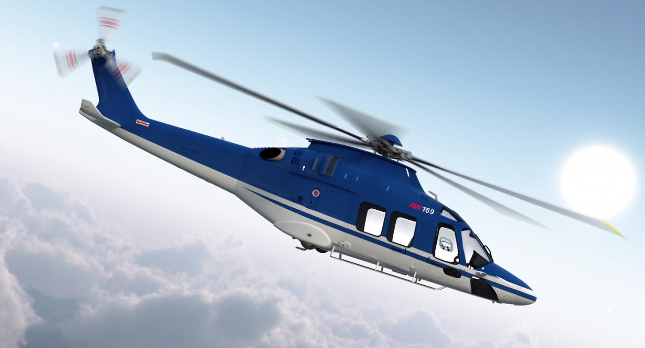 Rigged Private Helicopters Collection 3 3D model