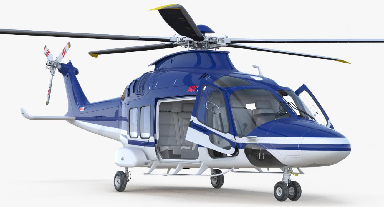 Rigged Private Helicopters Collection 3 3D model