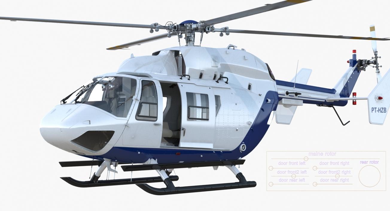 Rigged Private Helicopters Collection 3 3D model