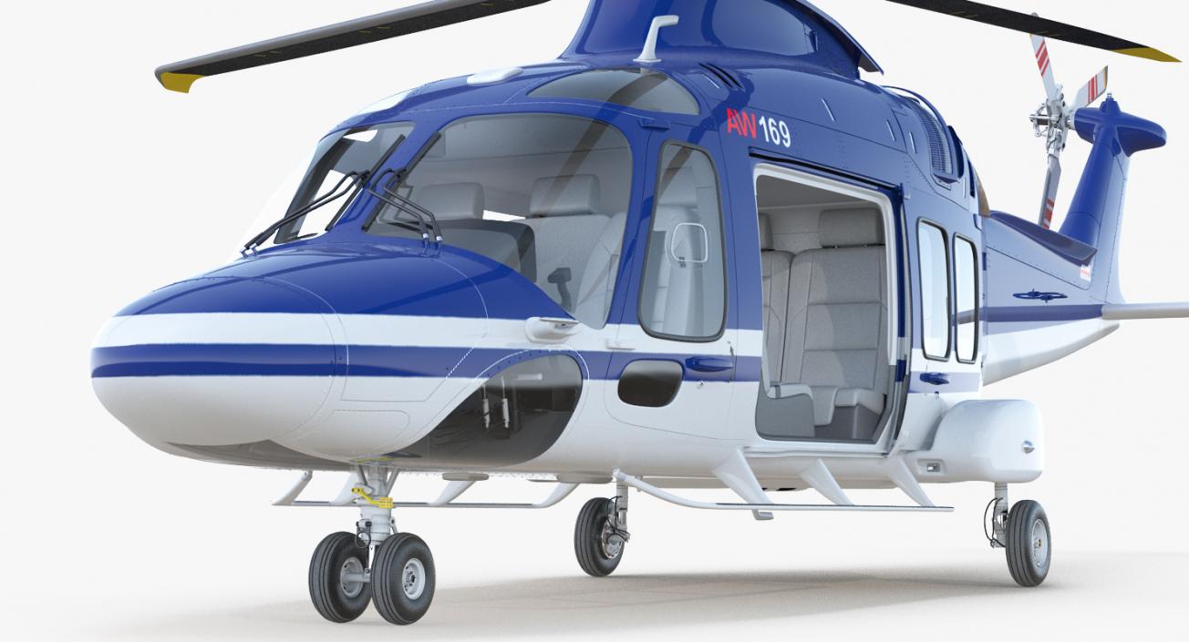 Rigged Private Helicopters Collection 3 3D model