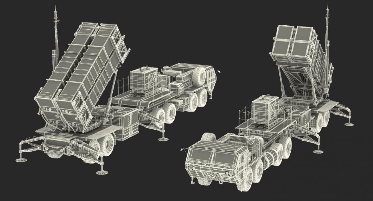 3D MIM-104 Patriot Surface to Air Missile SAM Battle Position model