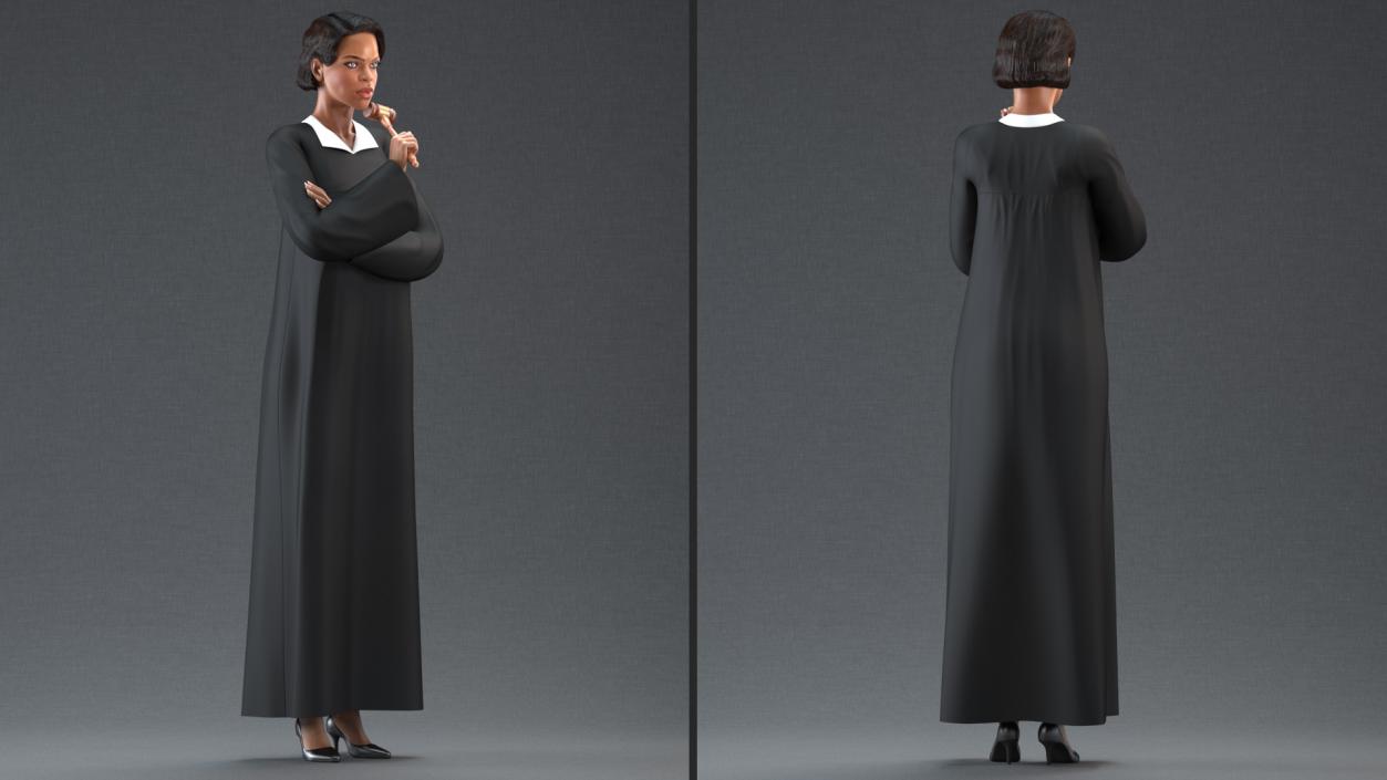 3D Light Skin Judge Woman Standing Pose