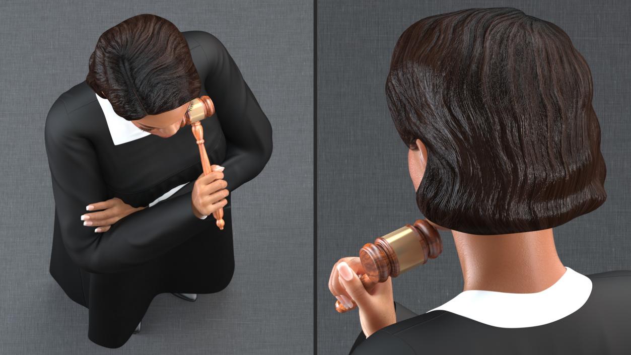 3D Light Skin Judge Woman Standing Pose