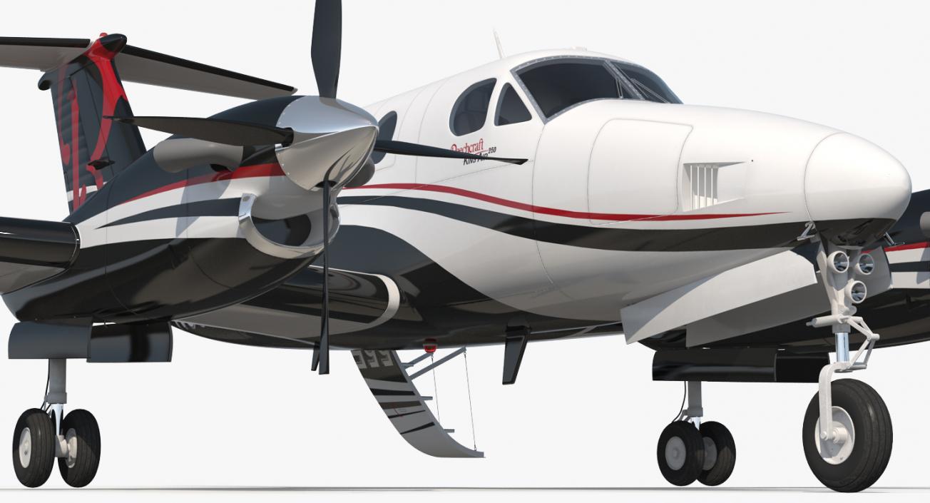 3D Beechcraft Super King Air 250 Rigged