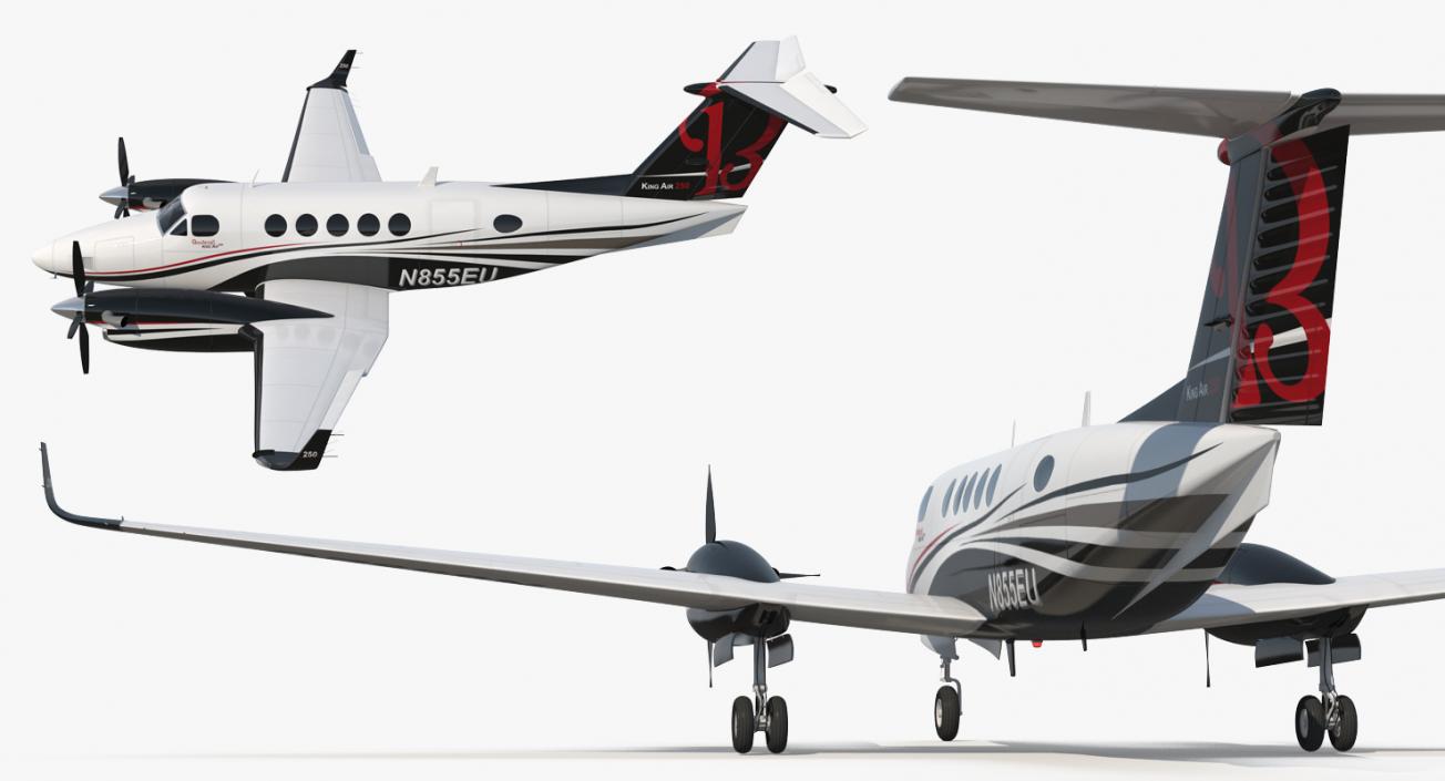 3D Beechcraft Super King Air 250 Rigged